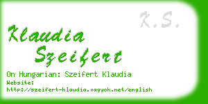 klaudia szeifert business card